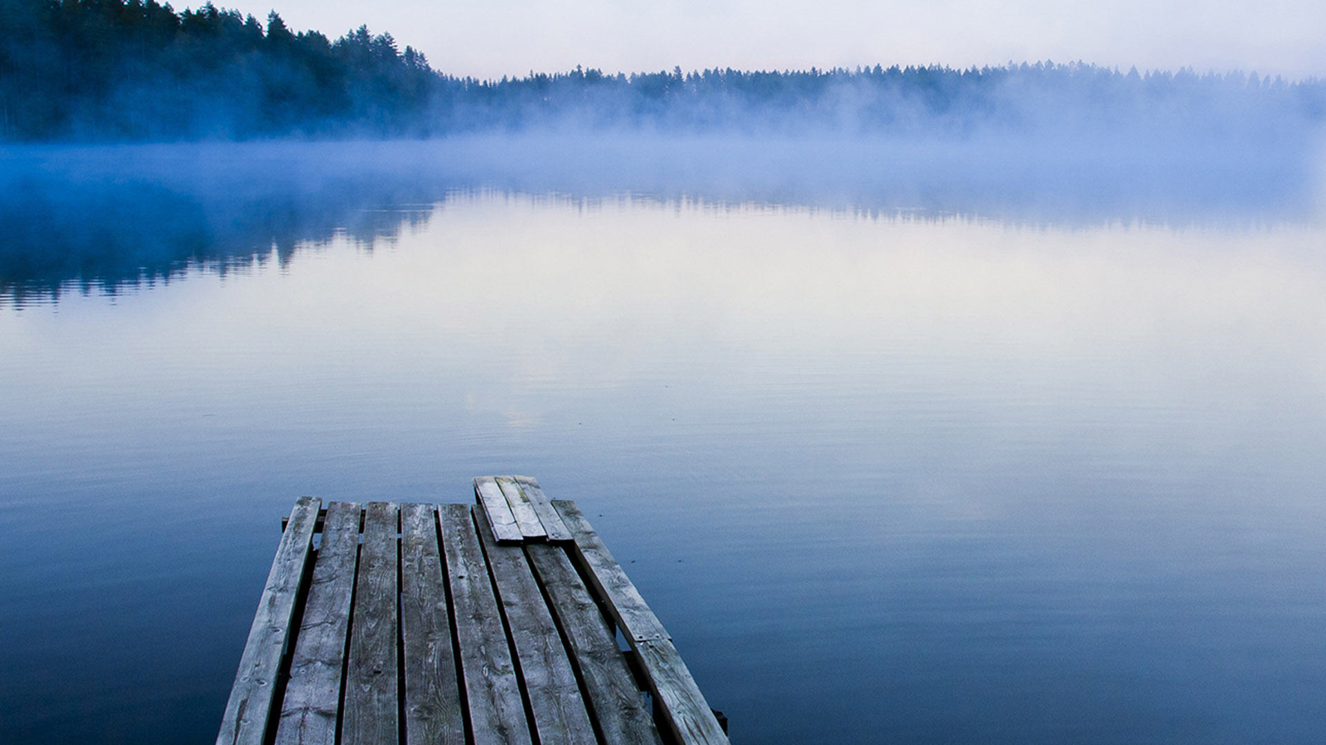A quiet Finnish lake surrounded by forest